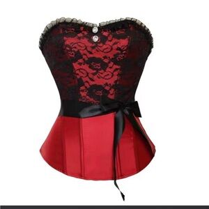 Black and Red Lace Corset